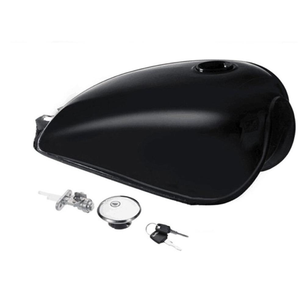 Motorcycle Fuel Tank Universal Retro Durable Convenient And Practical Metal GN125 Motorcycle Fuel Tank: bright black