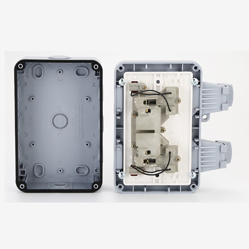 Double Combination Switches, Waterproof Cover Wall Switch Receptacle with LED Indicator Combination 3-Way Switch + Outlet