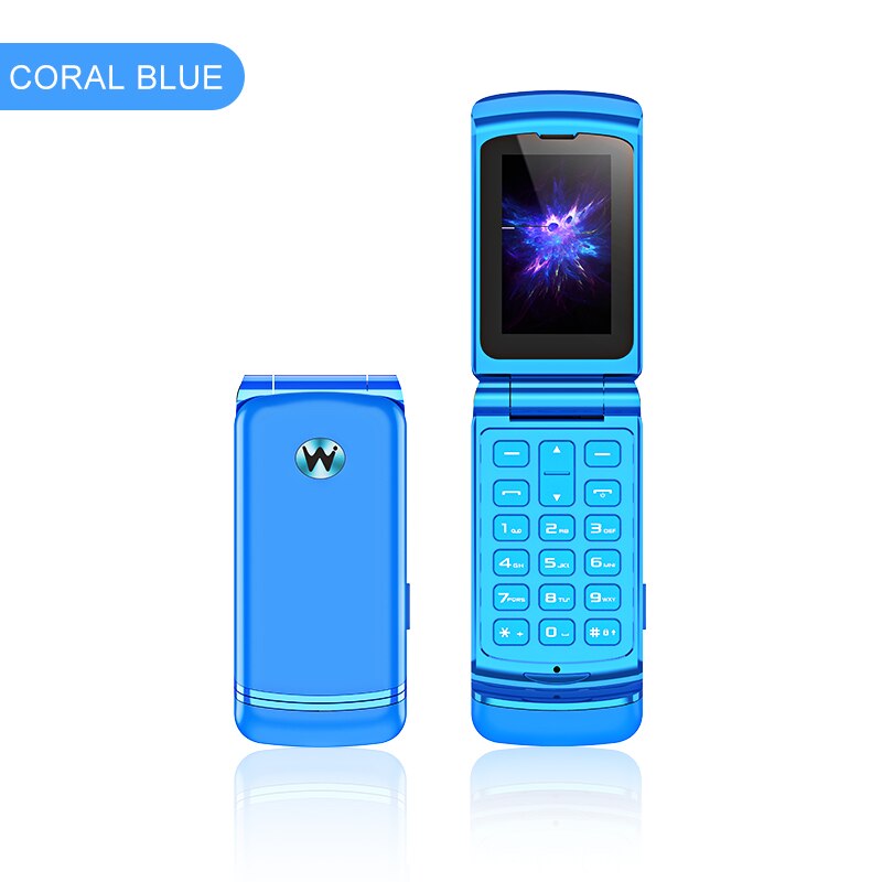 Smallst Flip Cellphone Ulcool F1 32MB+32MB MTK6261 GSM 300mAh Bluetooth Mini Backup Pocket Portable Mobile Phone for Kid: English Keyboard / Blue