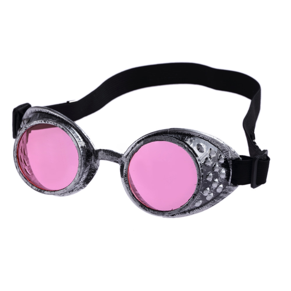 Vintage okulary Steampunk dla dorosłych okulary Cosplay gogle dekoracje na Halloween Heavy Metal gogle kierowcy soczewki Eclipse unisex: Beżowy