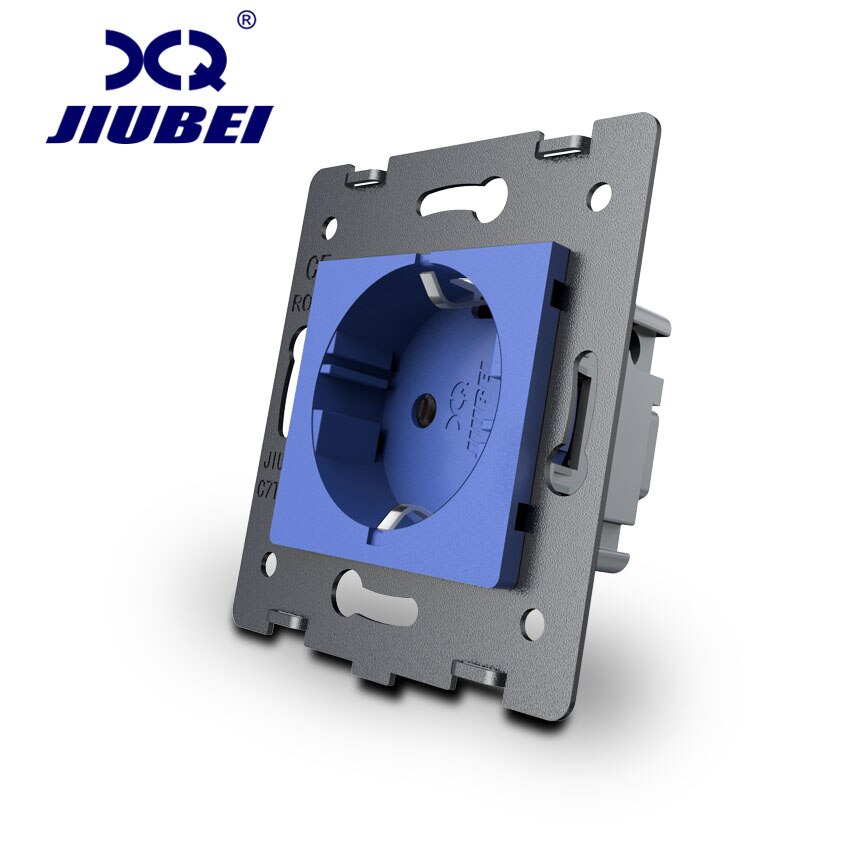 jiubei Socket DIY Parts, White Plastic Materials, EU standard, Function Key For EU Wall Socket, C7-EU11