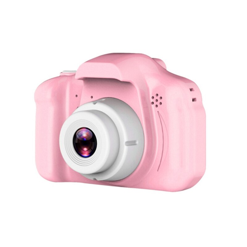 Real mini câmera crianças brinquedos dos desenhos animados 2 Polegada hd tela câmeras digitais gravador de vídeo filmadora língua comutação cronometrado tiro: Pink Without  Card