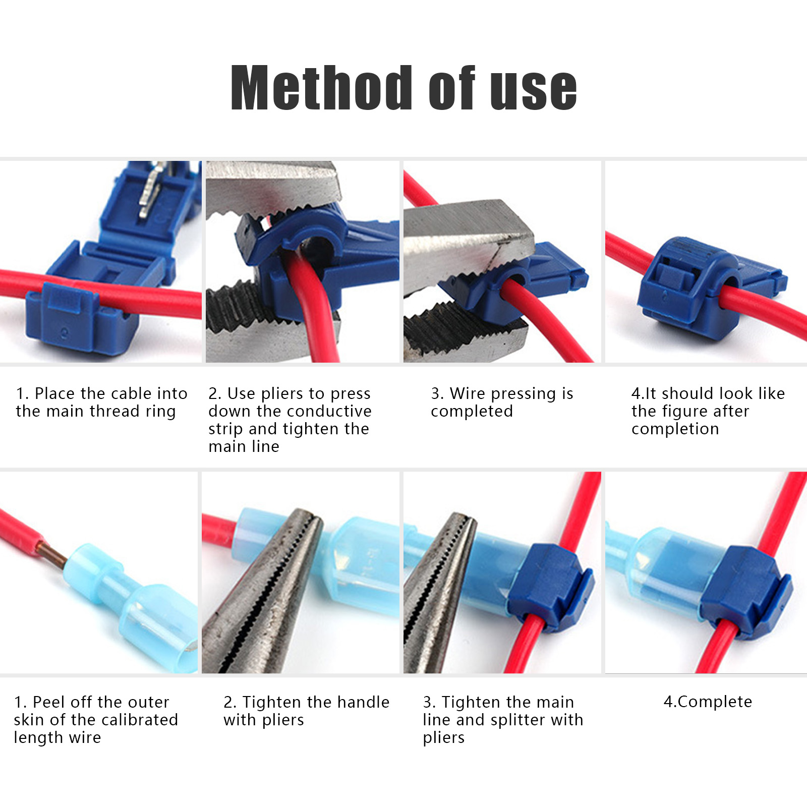 Schnelle elektrische Kabelverbinder schnappen spleißen sperren Kabel Terminal T-klopfen crimpen Endgeräte Ameise Clips elektrisch Verbinder