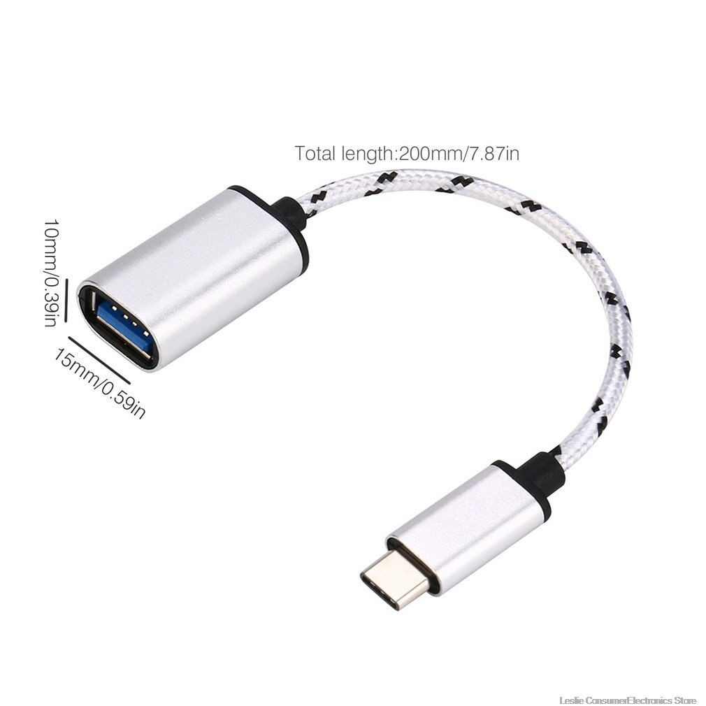 18 centimetri di Tipo-C OTG Cavo Adattatore USB 3.1 Tipo C Maschio A USB 3.0 UNA Femmina OTG Dati cavo Adattatore di cavo di NK-Shopping