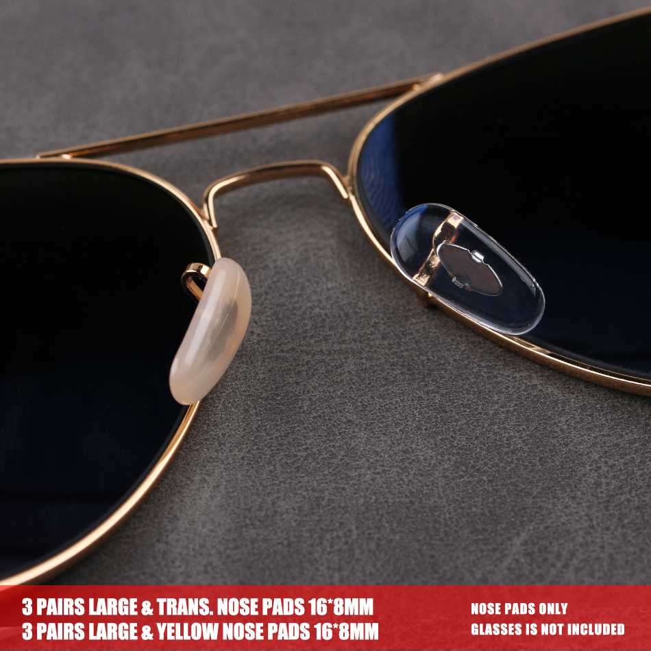 Colur_max 16mm clip-on substituição nariz almofadas para óculos de sol e outros eye-wear: 6pairs MIX(3LT 3LY)