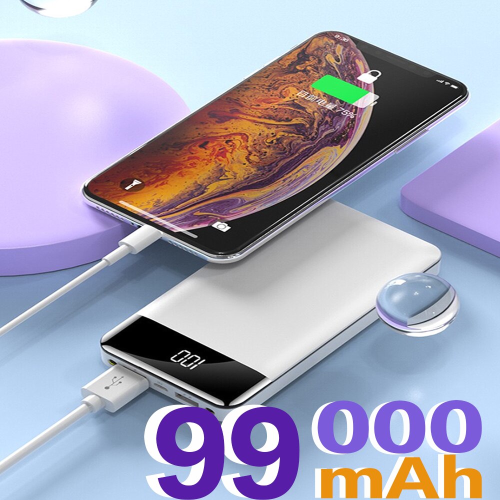Mobile power bank 99000mah portable charging charger mobile power bank 10000 mah mobile phone external battery pack Poverbank fo