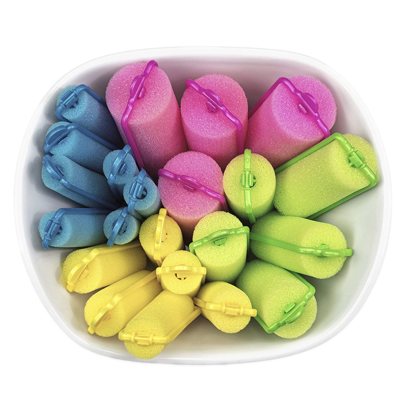 10/12/14/8/6 Stuks Spons Haar Krultang Foam Rollers Haar Styling Tools Diy Roze/Geel Curling Eenvoudig Gereedschap Haar Accessoires