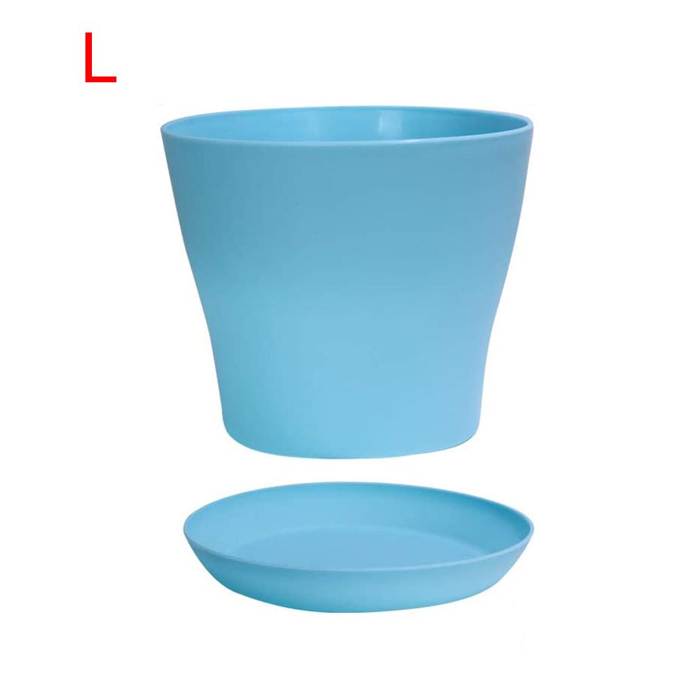 8PCS Plastic Planter Flower Plant Pots Gardening Containers: Dark Grey