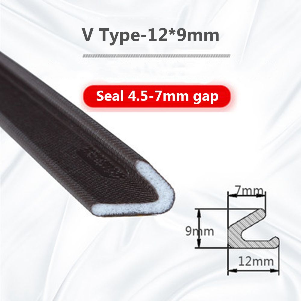 Tira de sellado anticolisión para puerta, burlete autoadhesivo para relleno de huecos, burlete para ventanas, 5M, excluidor de calado: Blanco y negro