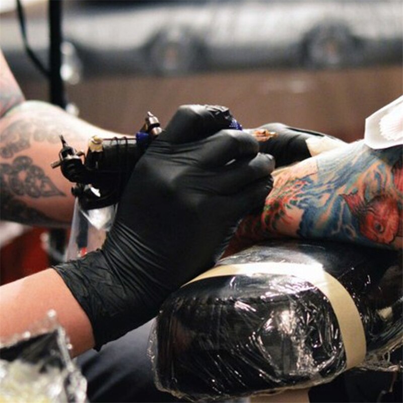 10-100Pcs Nitril Handschoenen Zwart Food Grade Waterdichte Allergie Gratis Keuken/Rubber/Wassen/Werkhandschoenen wegwerp Latex Handschoenen Volwassen