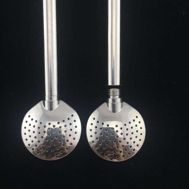 Rostfritt stål 304 sugrörsskedar med borste tefilter yerba mate sugrör bombilla kalebass återanvändbara kaffeverktyg tvättbara