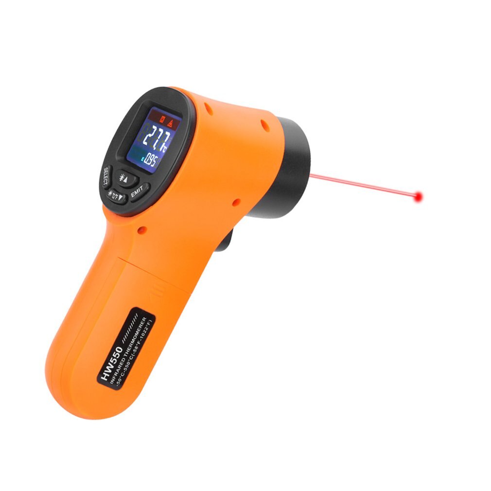Termómetro infrarrojo manual HW550 temperatura-50 ~ 550 °C termómetro infrarrojo LCD sin contacto cocina Sensor termómetro Digital en existencia