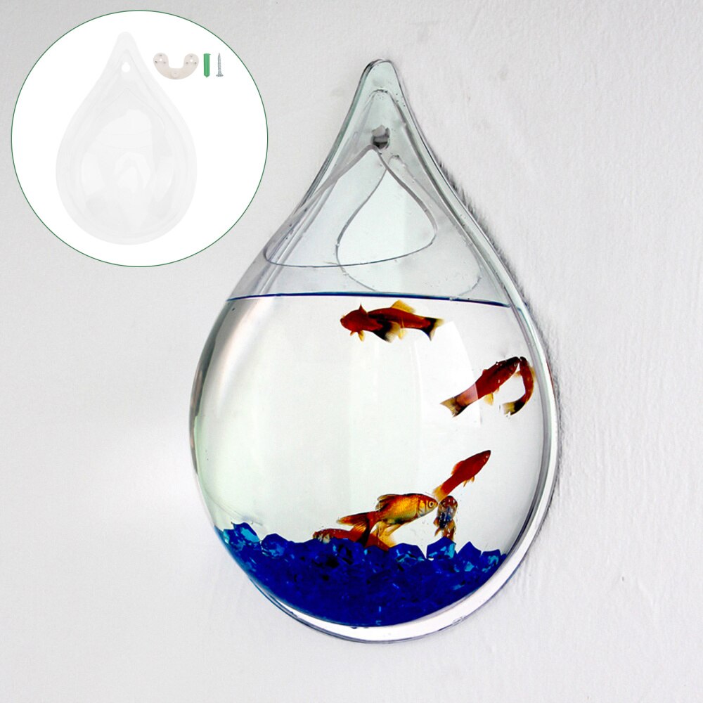 1Pc Water Shaped Fish Tank Hanging Fish Tank for Home Transparent