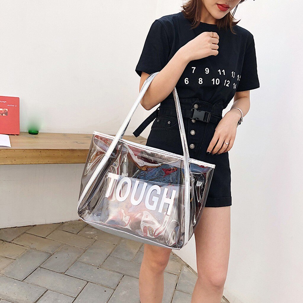 Women Ladies Transparent Crossbody Messenger Handbag Waterproof Beach Bags for women luxury brand Bag Сумка Женская
30