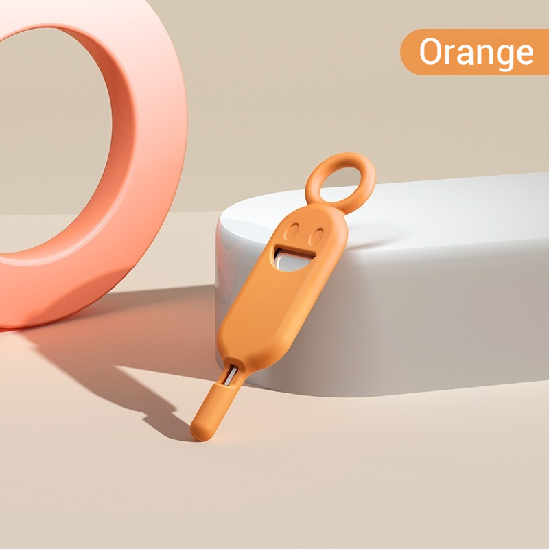 Smiley Twarz projekt anty-Stracony Narzędzie robić wyciągania karty SIM 3 w 1 i uchwyt na kartę pamięci - przenośny brelok robić telefonu - łatwa wymiana karty SIM: Brązowy