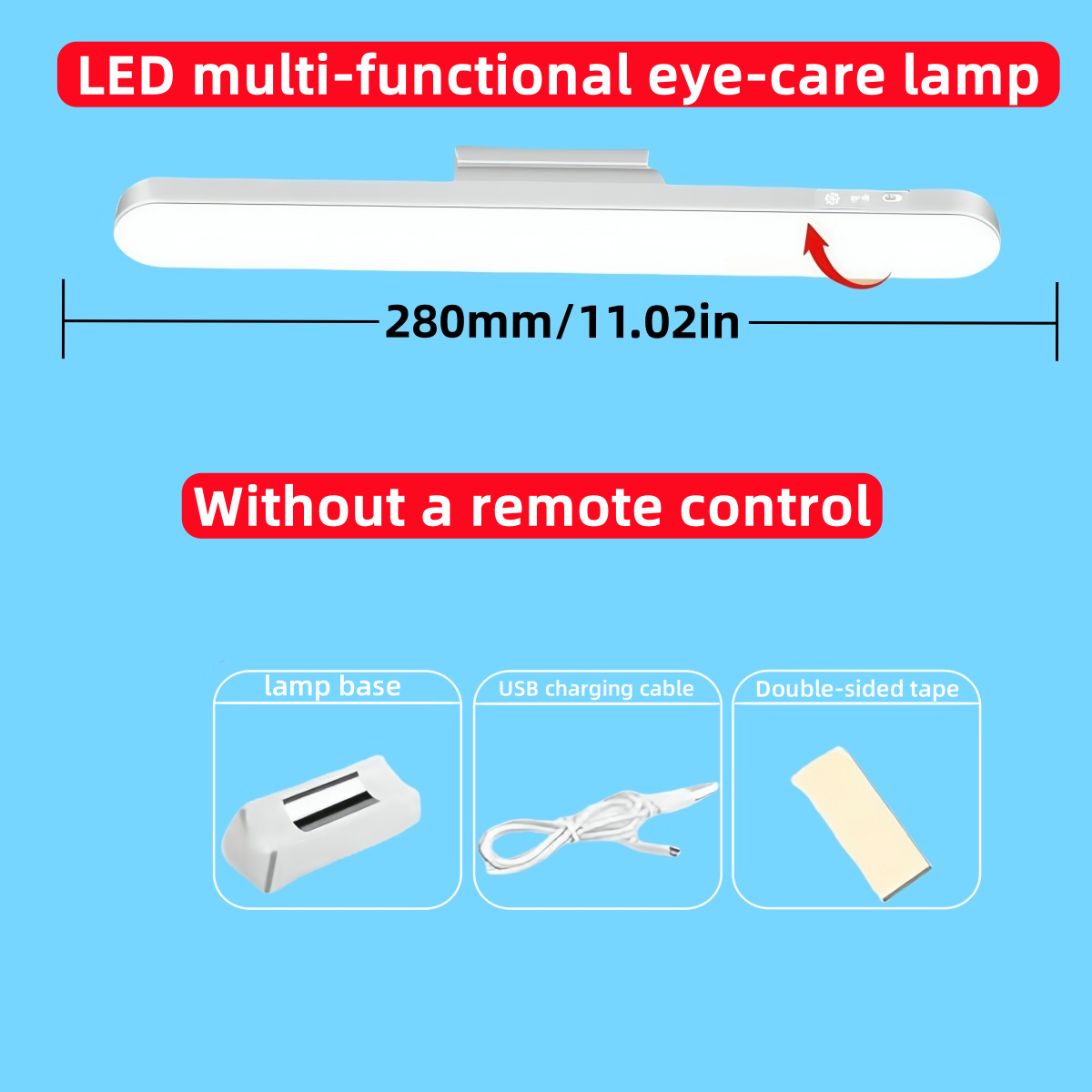 LED-Tischlampe, magnetisch, zum Aufhängen, über USB wiederaufladbar, Schreibtischlampe, 3-farbiges Leselicht, dimmbar, für Schrank, Schrank, Kleiderschrank, Nachtlicht: Schwarz