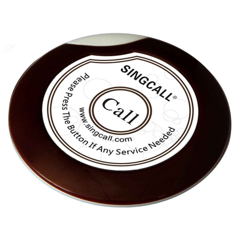 SINGCALL Wireless Service Calling Button,Ultrathin Single Call Button for Cafe, Restaurant APE700 White