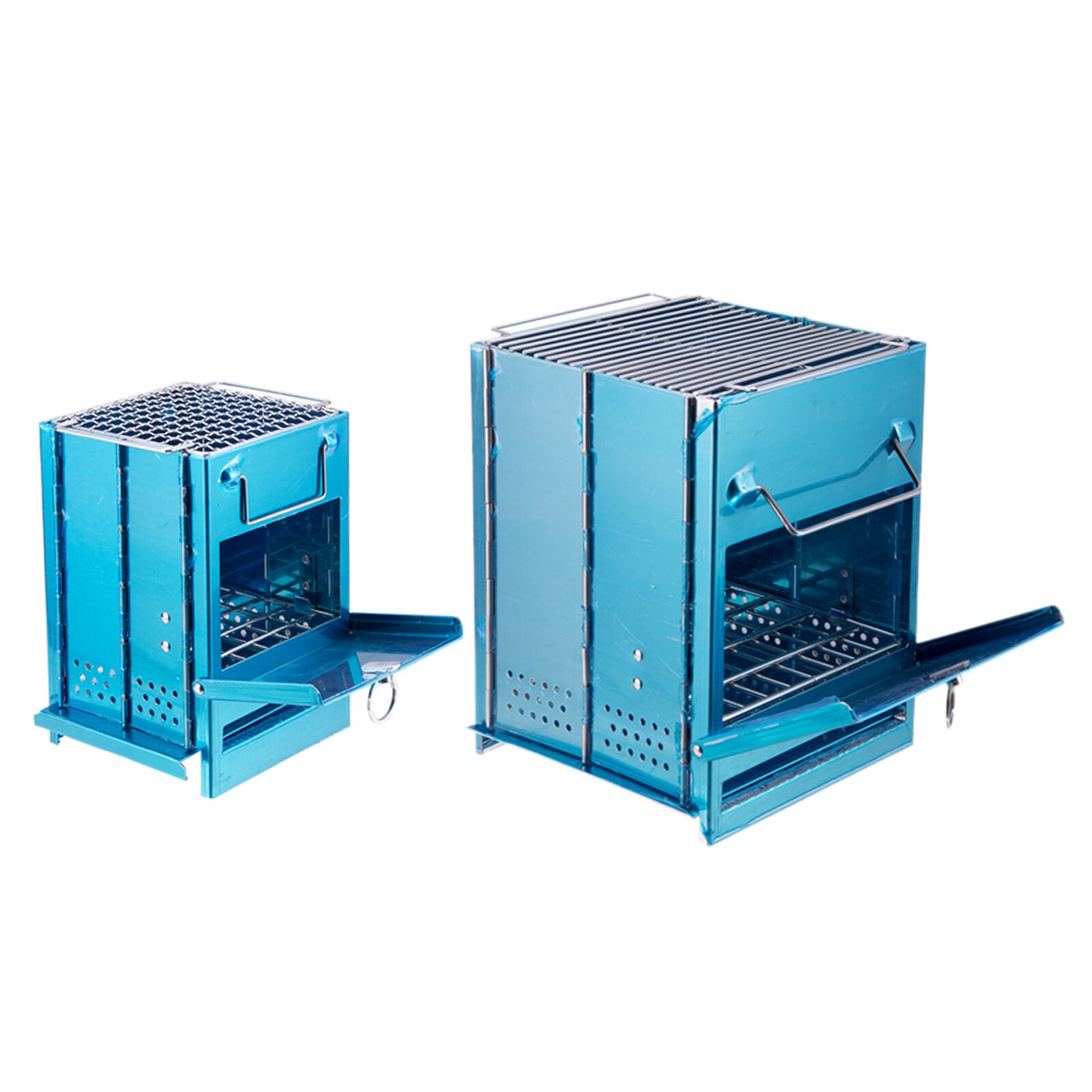 Stainless Steel Square Wood Stove Foldable Grill Outdoor Travel Charcoal Stove Portable Hiking Camping BBQ Picnic Stove