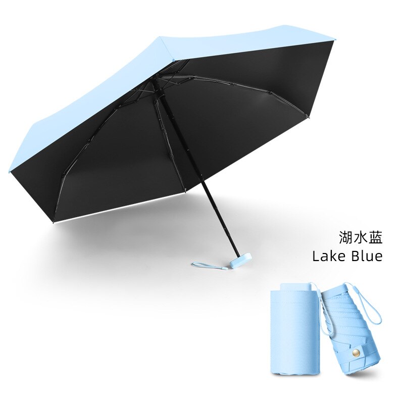 Mini parapluie de voyage Portable avec Protection UV, parasol de poche, à Six plis, coupe-vent, ultraléger: D