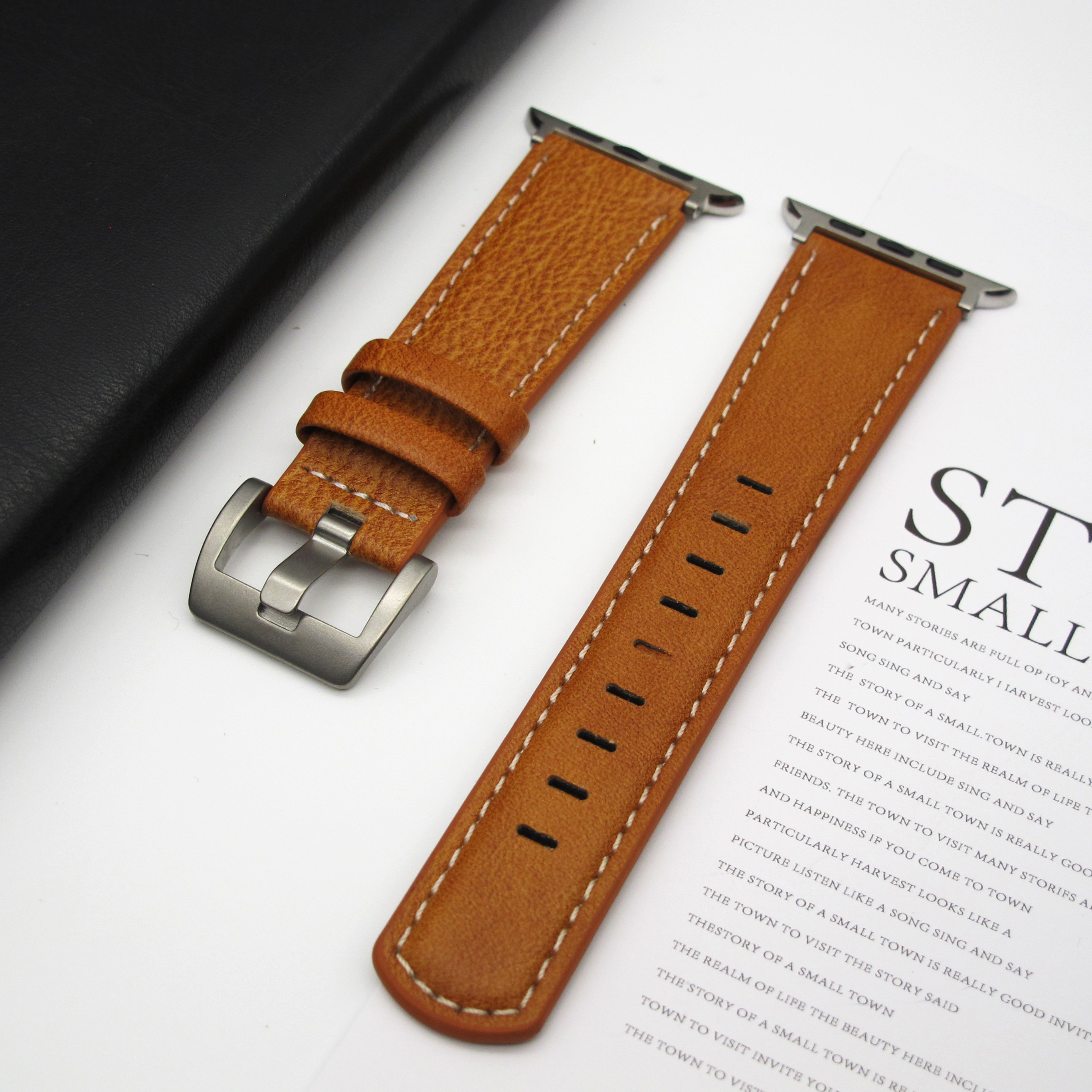 Leather strap for Apple Watch Ultra1 strap 49mm S10 46mm 42mm 45 44 41 40 38mm men's strap for Iwatch series 987654