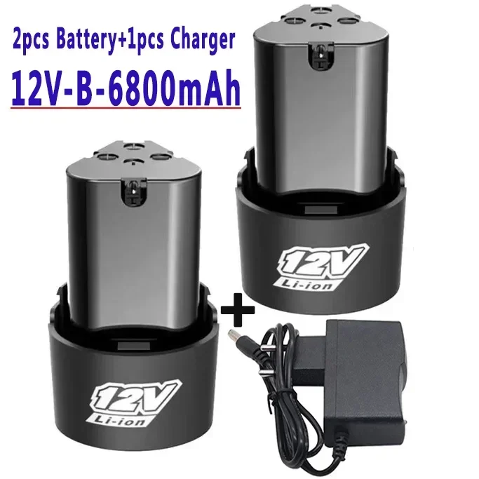 .Universal 12V 6800mAh Rechargeable Li-ion Lithium Battery For Power Tools Electric drill Electric Screwdriver Battery: Blue