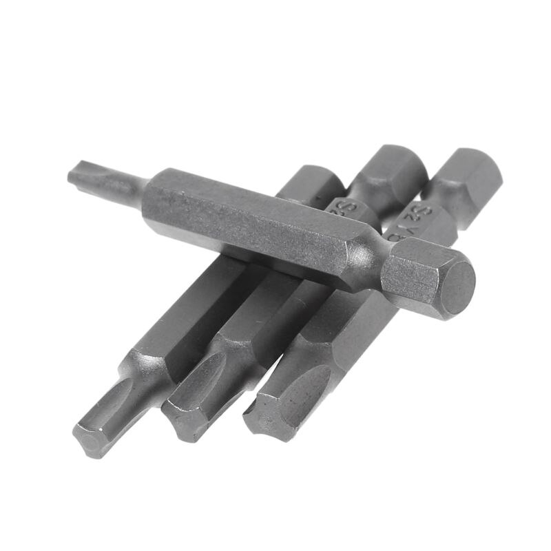 Ponteiras de chave de fenda magnética, 4 pçs/set, para reparo de bicicleta, cabeça triangular, haste hexagonal y4 y5 y6 y8