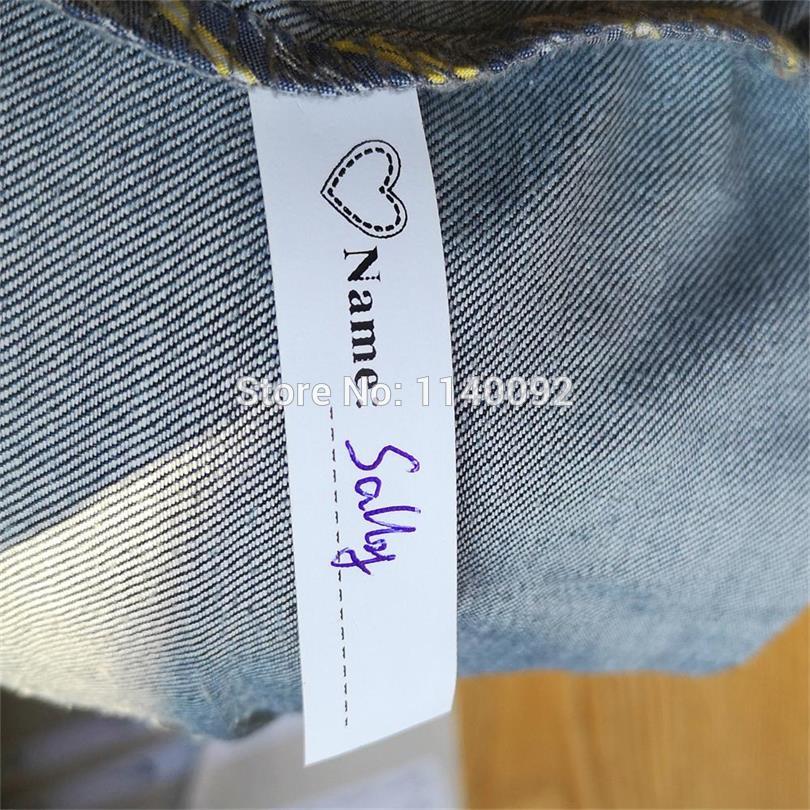 custom non-woven fabric handwritten name/kids name label/DIY brand name/clothing care label/printed label 200 pcs