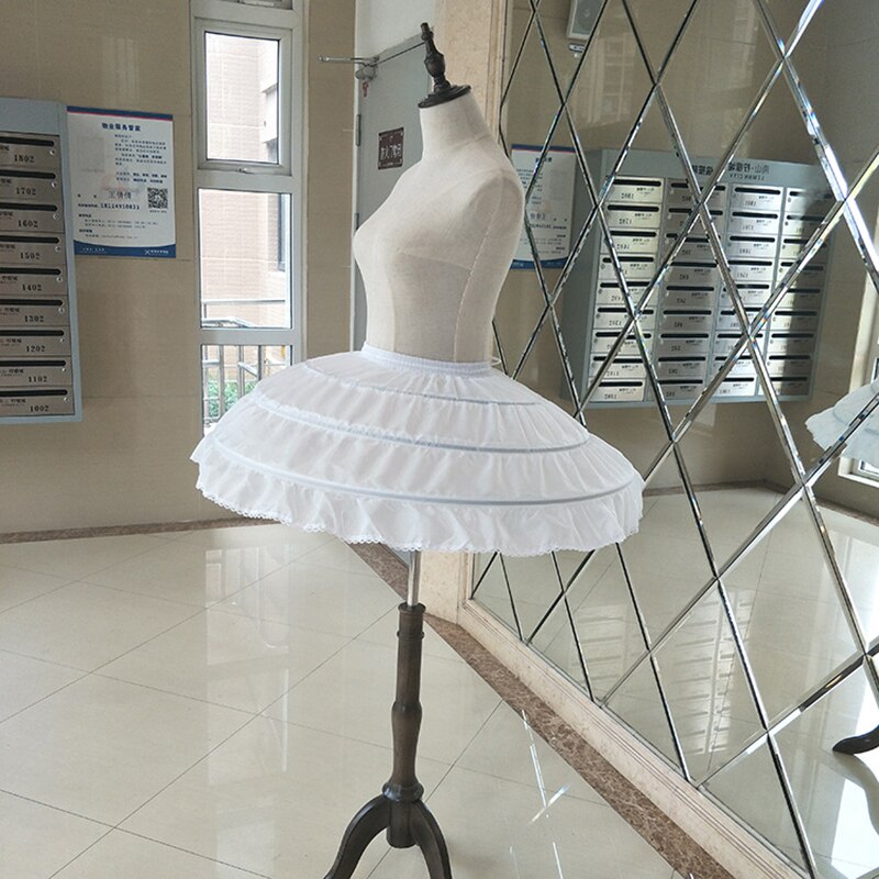 Enaguas blancas de 3 aros para Vestido corto, falda de Ballet, crinolina, cintura elástica ajustable, corte Jupon
