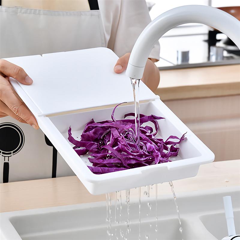 Tabla de cortar multifuncional para cocina, 1 unidad, tabla de cortar de plástico para el hogar con escurridor, accesorios de cocina