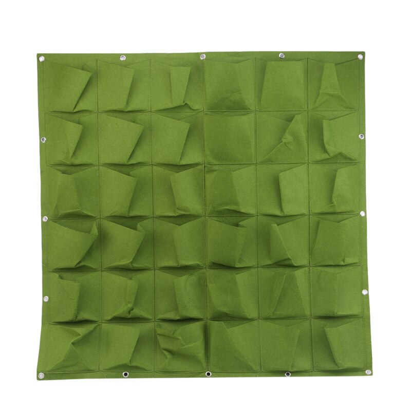 Sac de plante en feutre Non tissé mural de poche verte sac de fournitures de jardinage de fleurs de plantation de plantes vertes: 36pockets