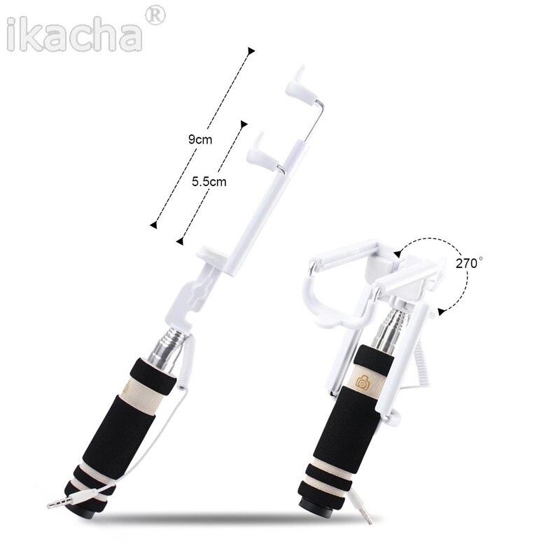 Universele Mini Selfie Stick Monopod Ingebouwde Sluiter Houder voor Iphone Samsung Android IOS Bedrade Selfie Smartphone Camera