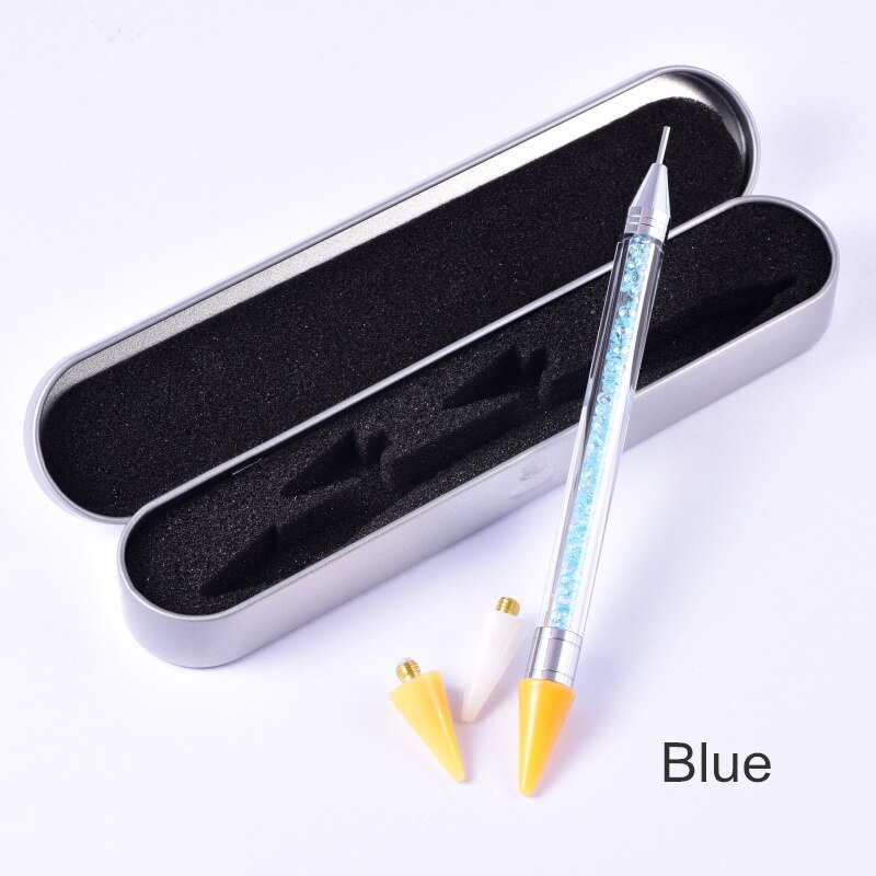 Crystal Pick Up Pencil Flatback Rhinestones Picking Up Tools DIY Beads Studs Picker Clothes Diamond Picker B1145: Blue with case