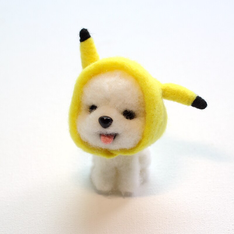 5 farver bamse nålefilt dyr diy craft kit håndlavet sød filtehund shiba inu uldfilt legetøj julefilt til børn: Stil 6