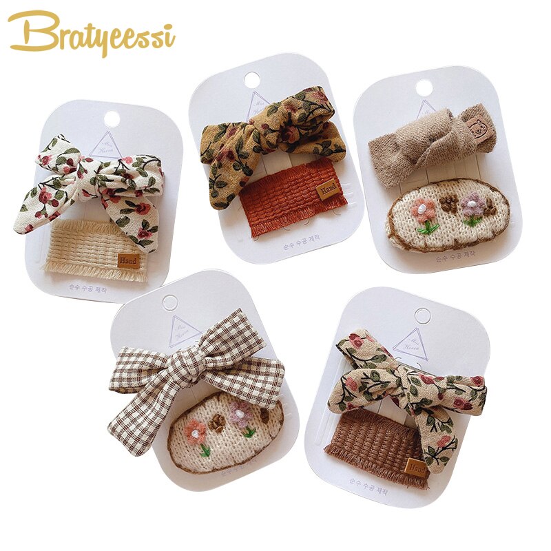 Handgemaakte Baby Meisje Haarspelden Kids Hoofddeksels Wollen Gehaakte Baby Haar Clips Baby Haar Accessoires Meisjes Haarspeld Kinderen