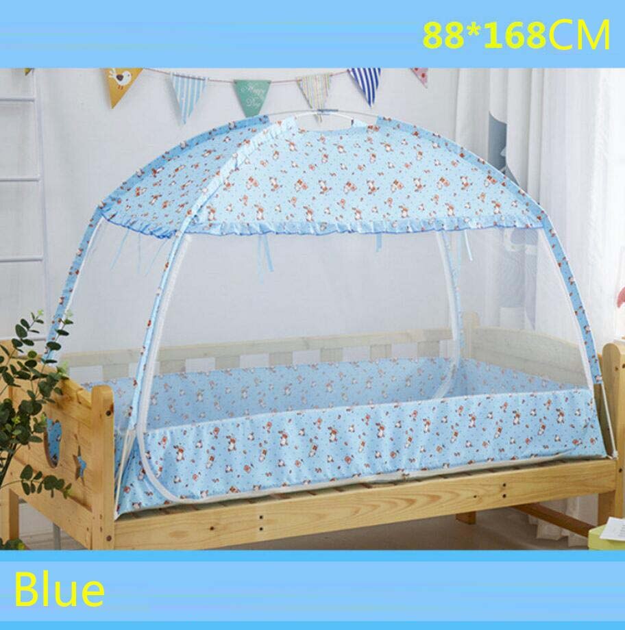 Opvouwbaar klamboe in meerdere maten voor kinderen, zomerluifel voor babybedje, anti-muggentent, mongoolse yurt, klamboe: Blauw -88 x 168cm