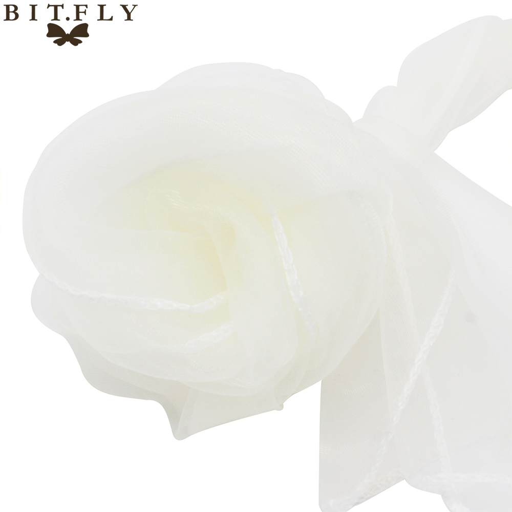 18cm*275cm Wedding and events Organza Chair Sashes Bow chair Covers for Christmas Party Banquet Decorations Home Textiles gold: ivory