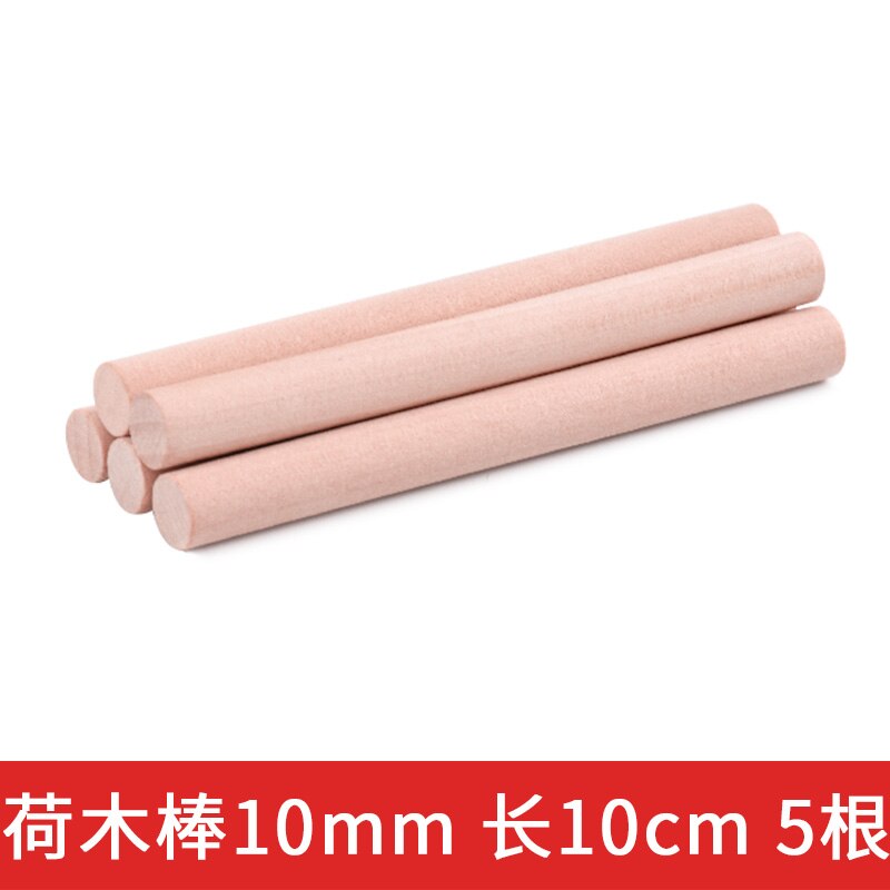 Varilla redonda cilíndrica de madera de abedul, modelo de placa de arena, 5 uds.: 10mm 10cm 5pcs