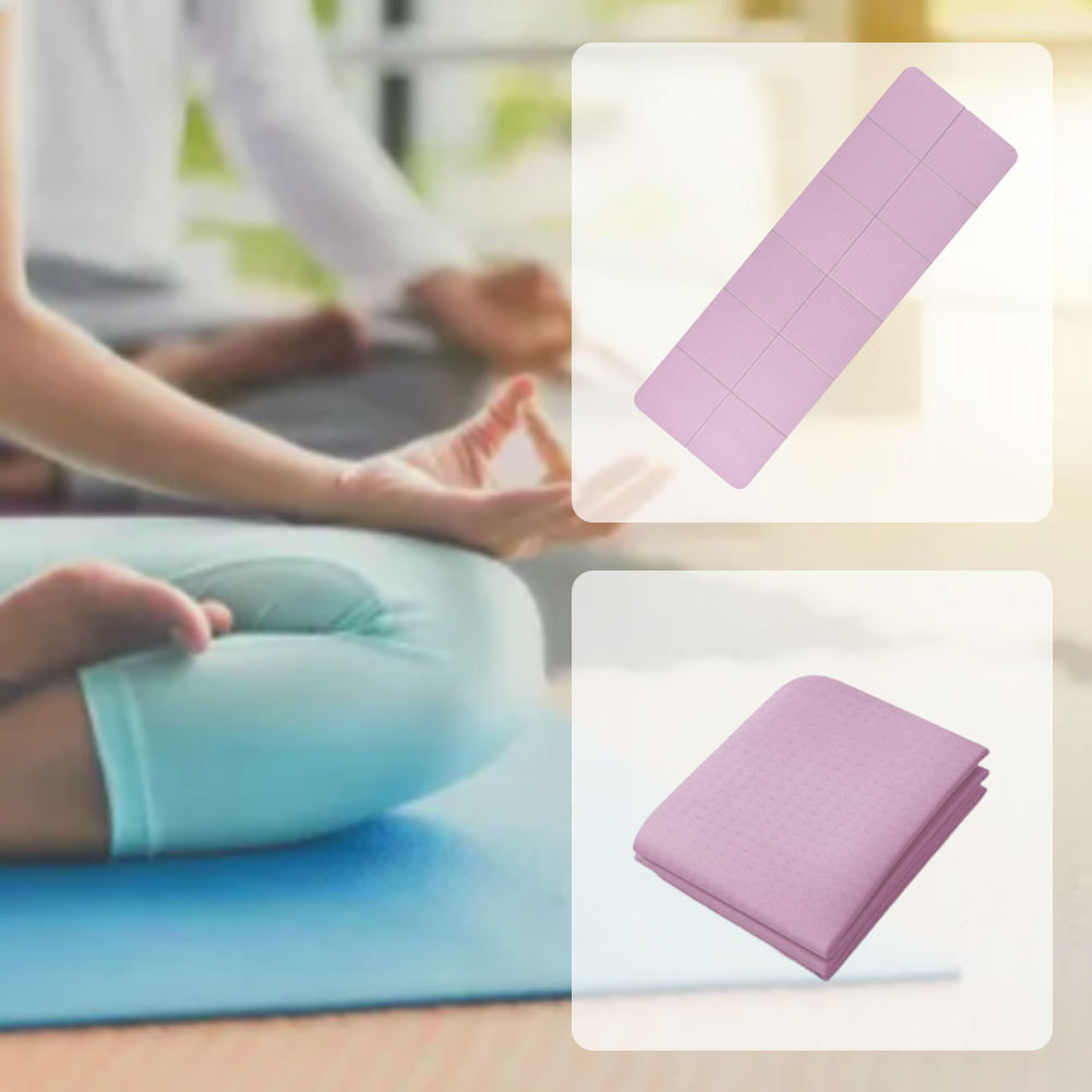 Sammenleggbar yogamatte dobbeltsidig støtdempende treningspute sklisikker yoga pilatesmatte hjemme kroppsbyggingsutstyr