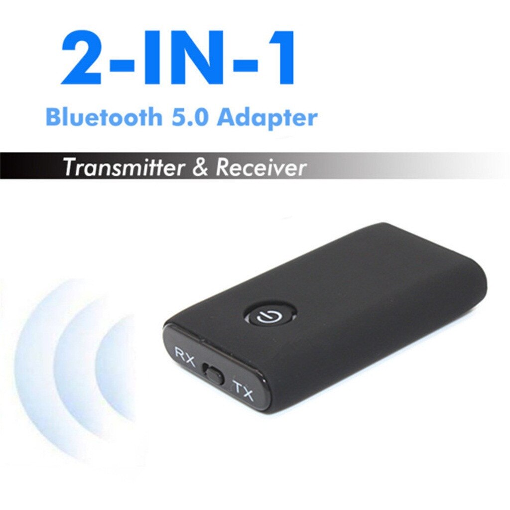 Bluetooth 5.0 Transmitter and Receiver 2-in-1 Wireless Audio Aux 3.5mm Adapter with Bluetooth receive and Bluetooth transmit