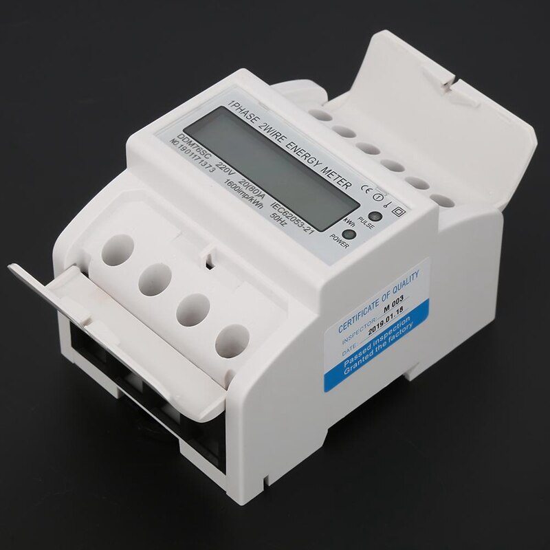 Enkeltfaset 4p lcd din skinne el strømforbrug wattmeter energimåler ddm 76sc 20-80a