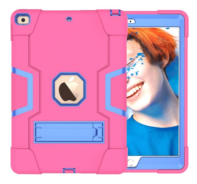 Heavy Armor Shochproof kids Silicone Cover case for iPad 10.2 7 7th Gen A2198 A2200 A2197 10.2" Tablet Funda Capa: Rose Blue