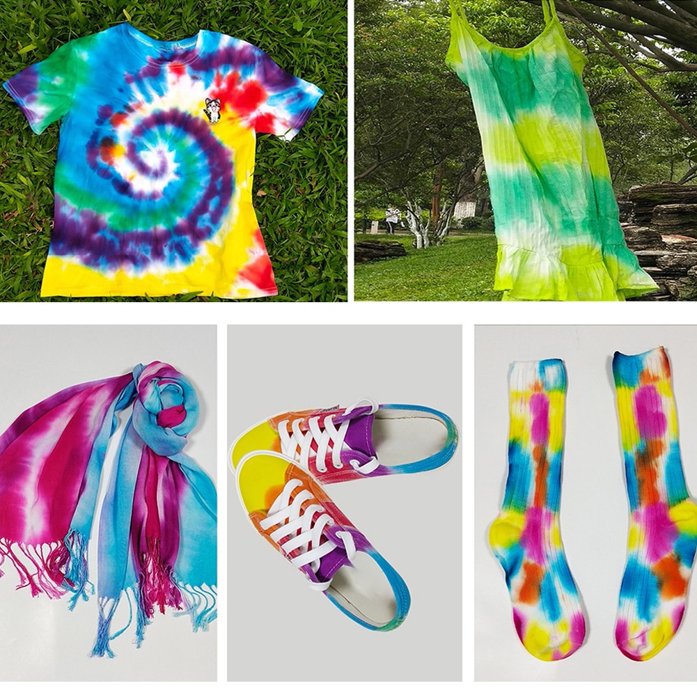 24 farver / sæt permanent diy tøj maling stof tekstil slipsfarve kit diy pigment sæt til stof tekstil håndværk kunst tøj