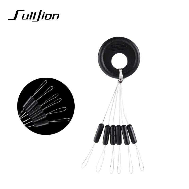 Fulljion 10 stks/partij Vissen Bobber Float 6 in 1 Zwart Rubber Ovale Stopper Ruimte Bean Connector Vislijn Visgerei Accessoires