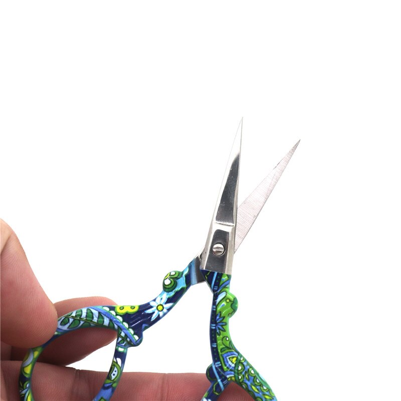 Sharp Stainless Steel Scissors Printing Pink Mini DIY Craft Scissors Fabric Cutting Sewing Scissors Office Supplies