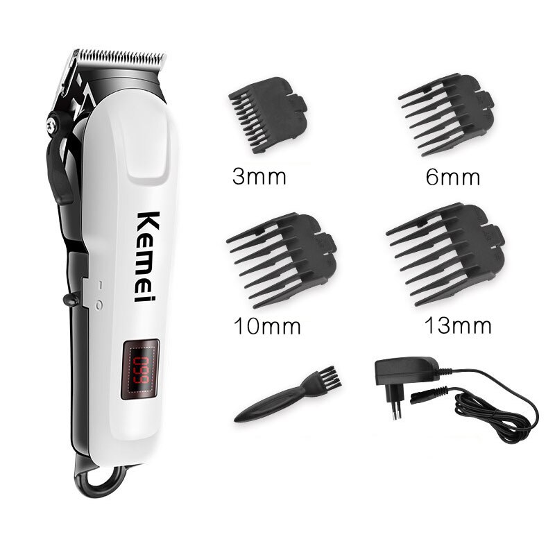 Kemei Trimmer Professionele Tondeuse Haar Snijmachine Tondeuse Elektrische Kapsel Machine Haar Kapper Gereedschap 5: White