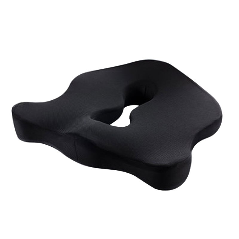 Zitkussen voor auto, kantoor, orthopedisch stuitje, ischias, verlichting van lage rugpijn, premium traagschuim massagestoelkussen: Zwart
