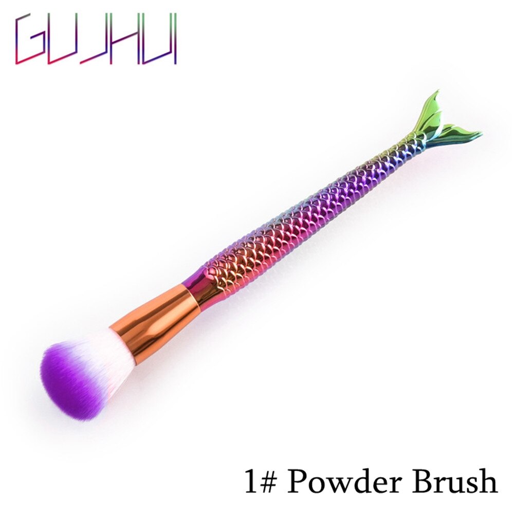 1PC beauté maquillage trousse à outils sirène queue de poisson pinceaux de maquillage Pro fard à paupières visage Contour fond de teint correcteur Blush brosse cosmétique