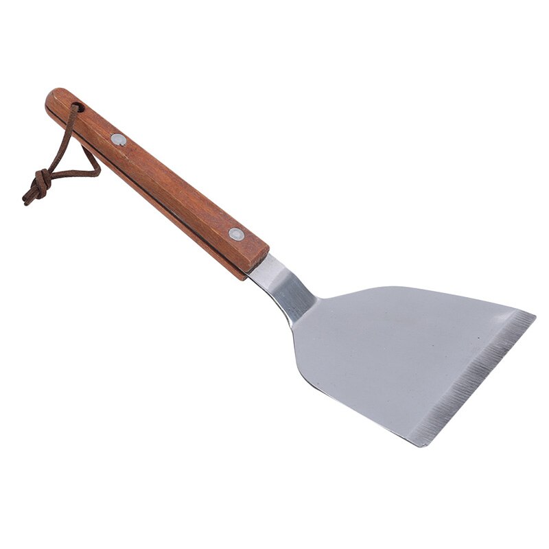 1 Uds. Pala de acero inoxidable para Pizza pala de Metal para pelar Pizza con mango de madera tarta tortita Pie paleta herramienta para hornear: Default Title