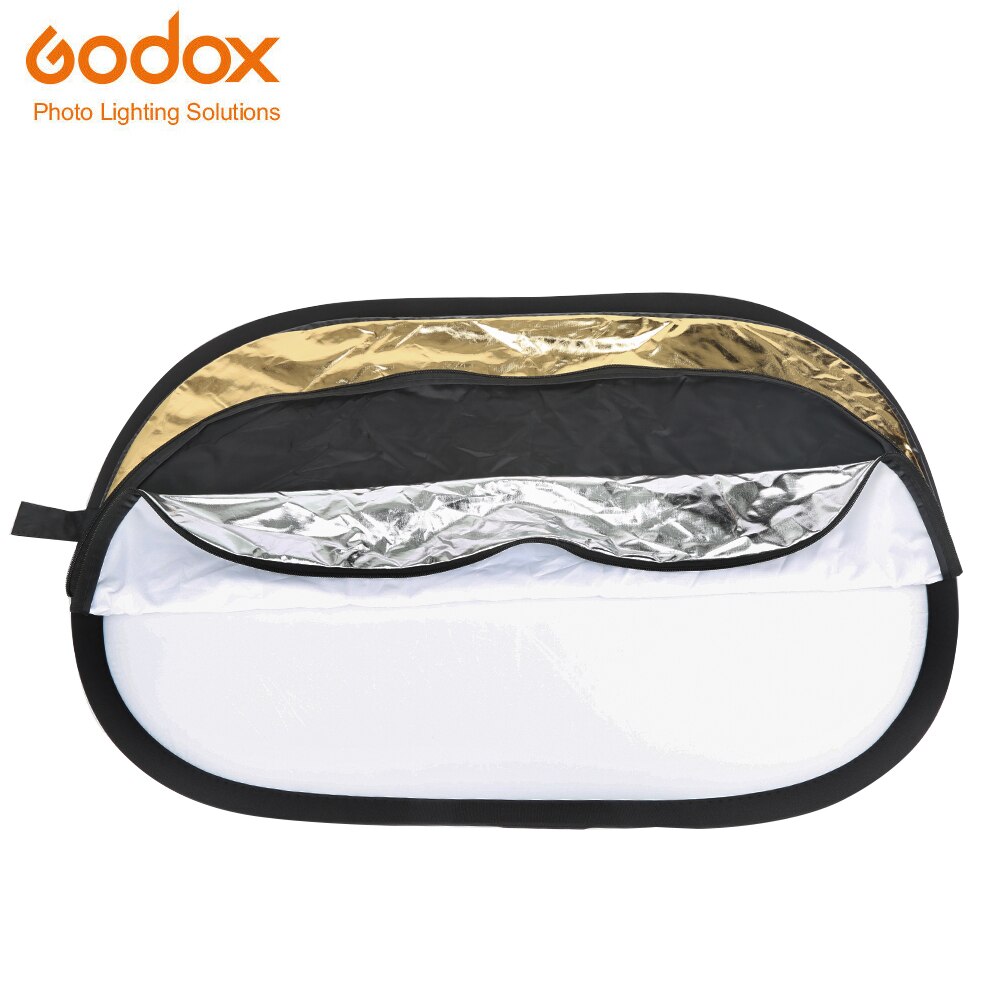Godox 5 in 1 90*120cm Achtergrond Boord Ronde Rechthoek Reflector Inklapbare Verlichting Diffuser Disc Zwart Zilver Goud wit