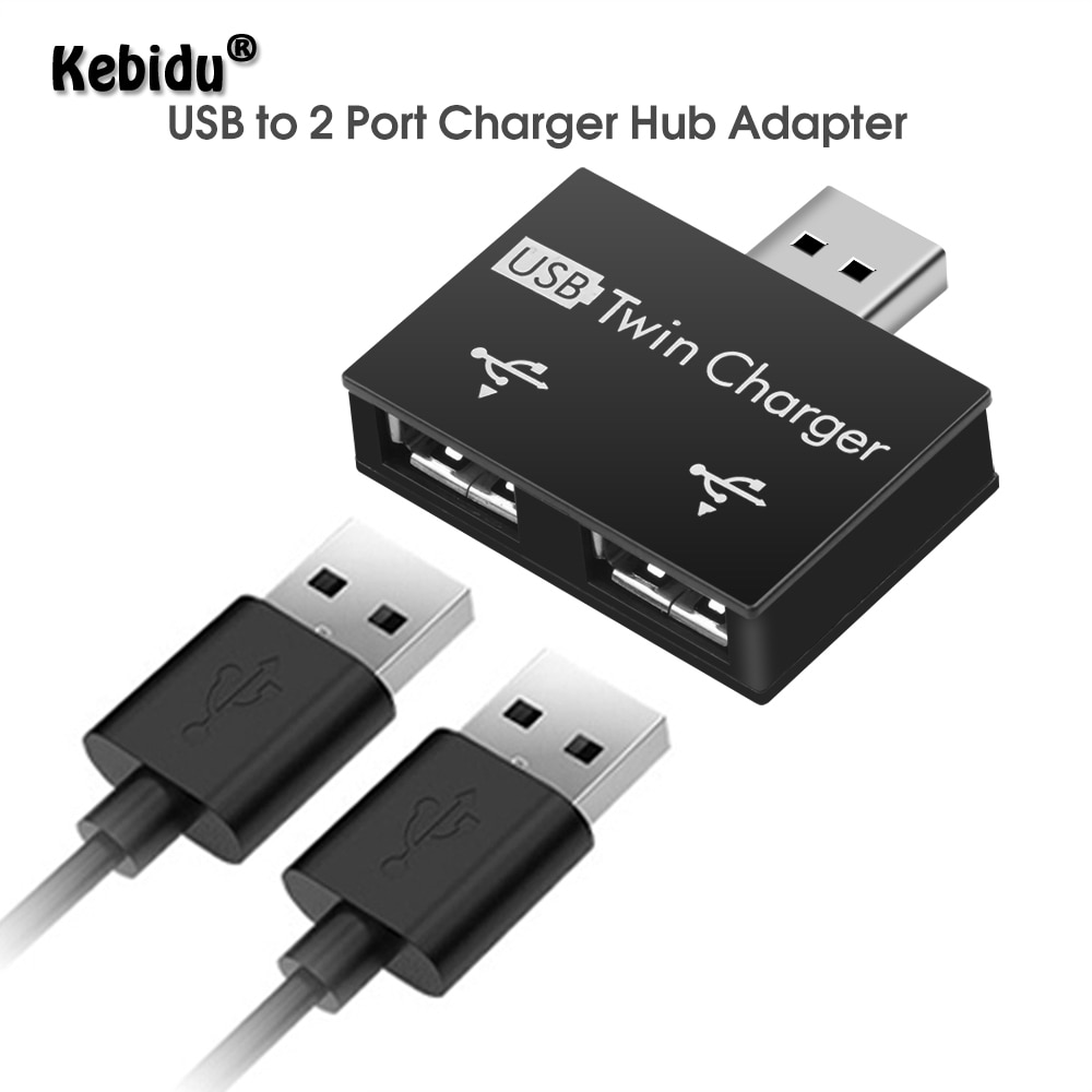Kebidu Mini USB Hub 2 Port Charger Hub Adapter USB Splitter Voor Telefoon Tablet Computer notebook